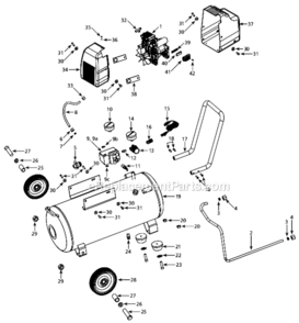 Part Location Diagram of HL038400AV Campbell Hausfeld Handle Kit For Hl5401